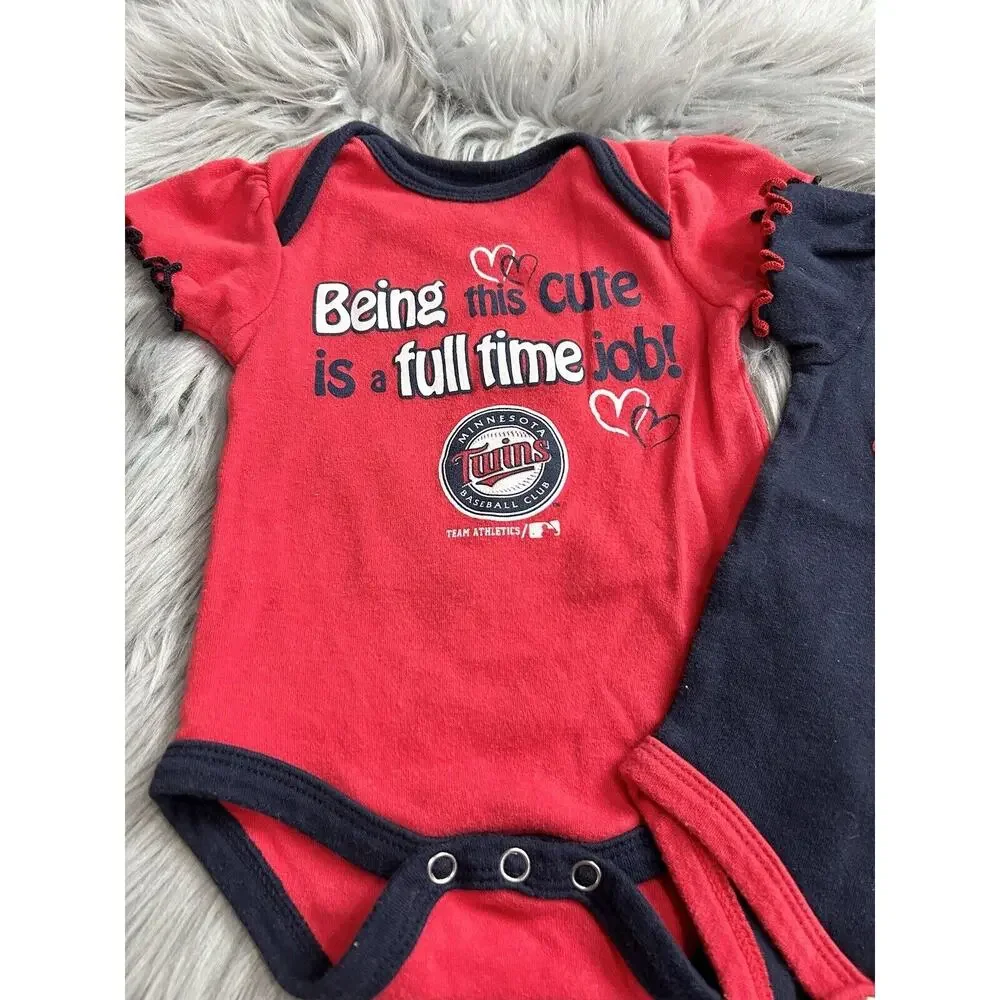 Minnesota Twins Baseball Infant Girls Bundle Of Two Bodysuits Size 0-3‎ months